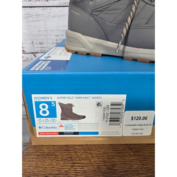 Columbia Women's Gray Omni-Heat Winter Snow boots size 8.5 insulated waterproof - Picture 7 of 7